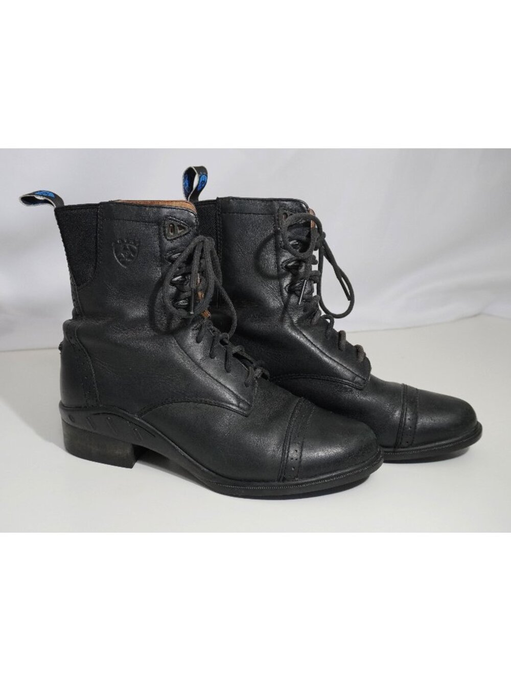 Ariat Womens 7B Paddock Riding Cobalt Black Leather Lace Up Boots Style 56601